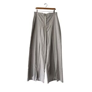 Julia Allert Grey Wool Blend High Waisted Wide Leg Trousers Pants XL MOD 2767